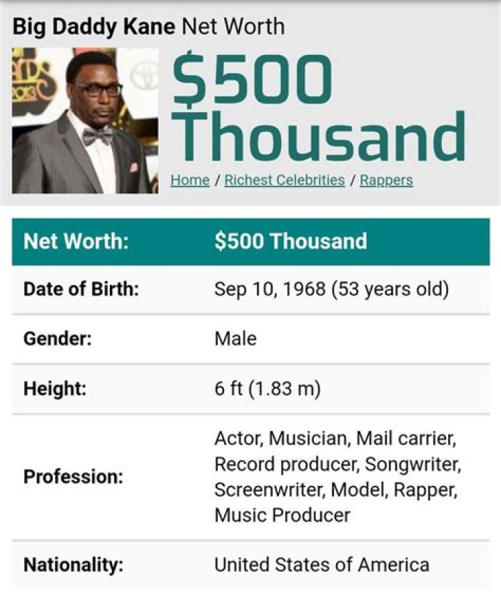 Big Daddy Kane Net Worth How Much is Kane Worth?