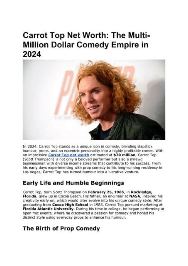 Carrot Top Net Worth How Much is Carrot Top Worth? |